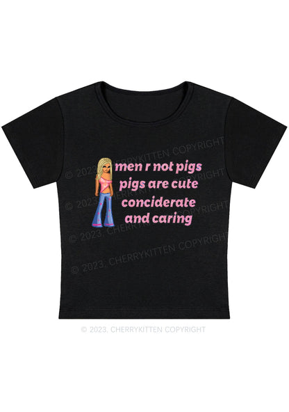 Curvy Men Are Not Pigs Pigs Are Cute Y2K Baby Tee Cherrykitten