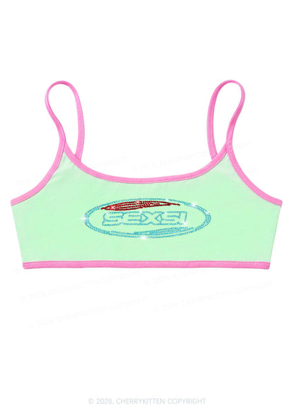 Rhinestone Sexsi Slogan Y2K Super Crop Cami Cherrykitten