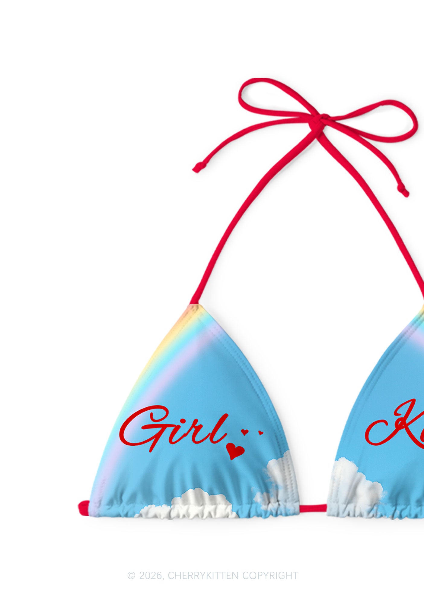 Girl Kisser Pride Y2K Print Bikini Set Cherrykitten