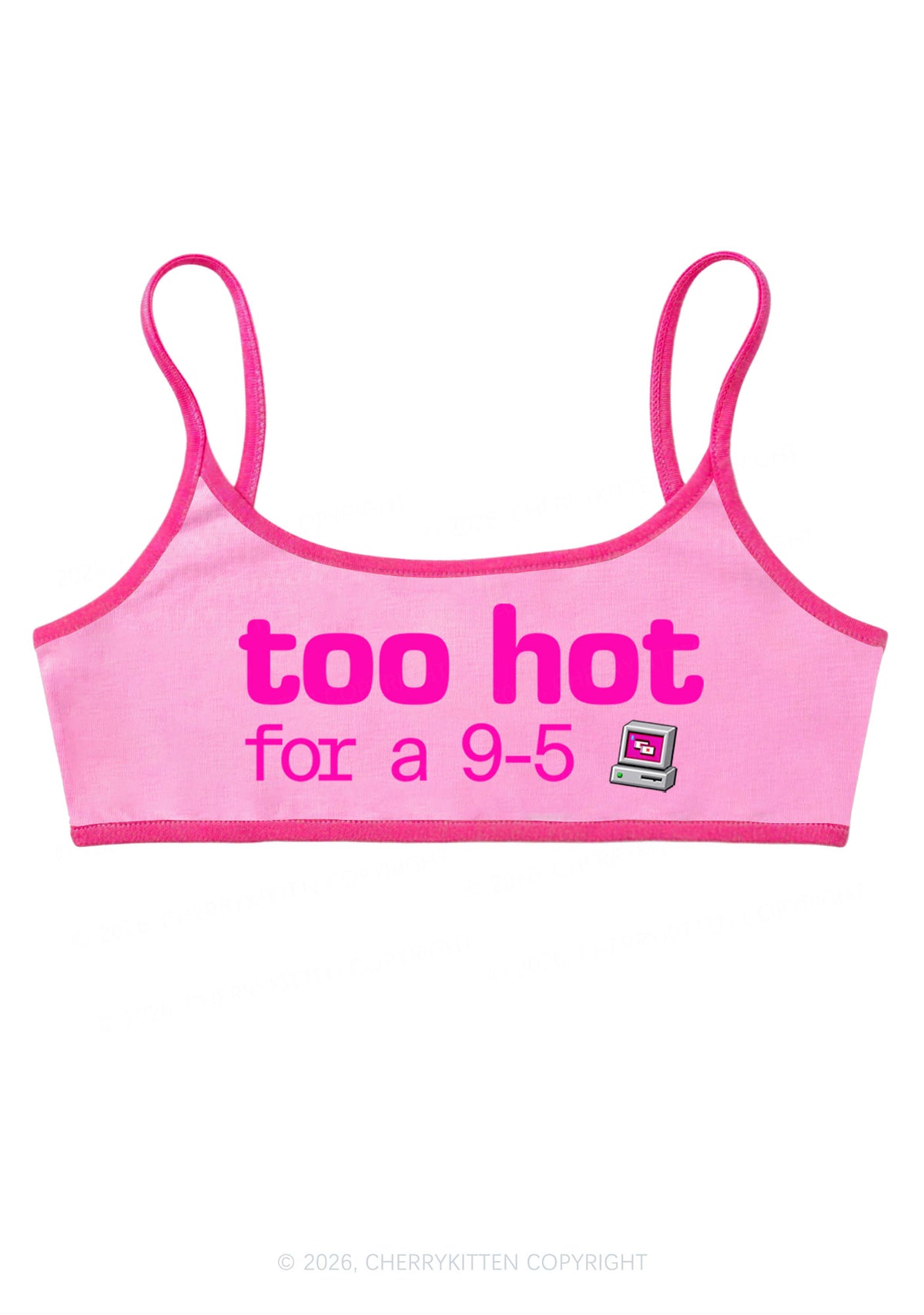 Too Hot For Nine To Five Y2K Super Crop Cami Cherrykitten