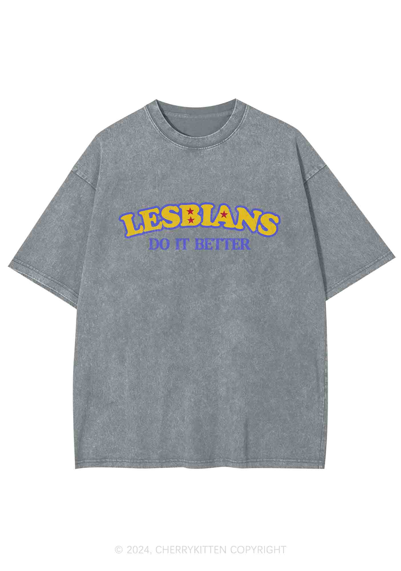 Lesbians Do It Better Y2K Washed Tee Cherrykitten