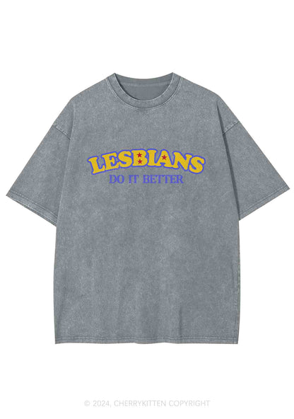 Lesbians Do It Better Y2K Washed Tee Cherrykitten