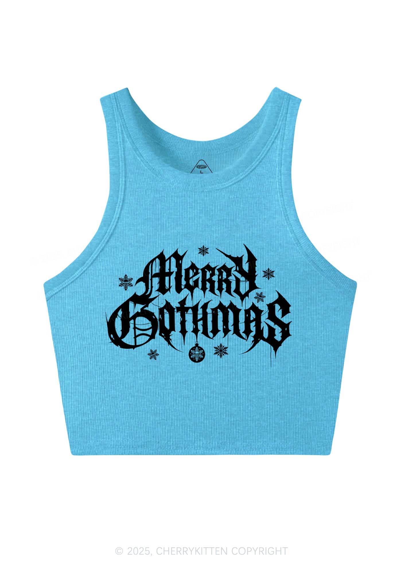 Merry Gothmas Y2K Crop Tank Top Cherrykitten