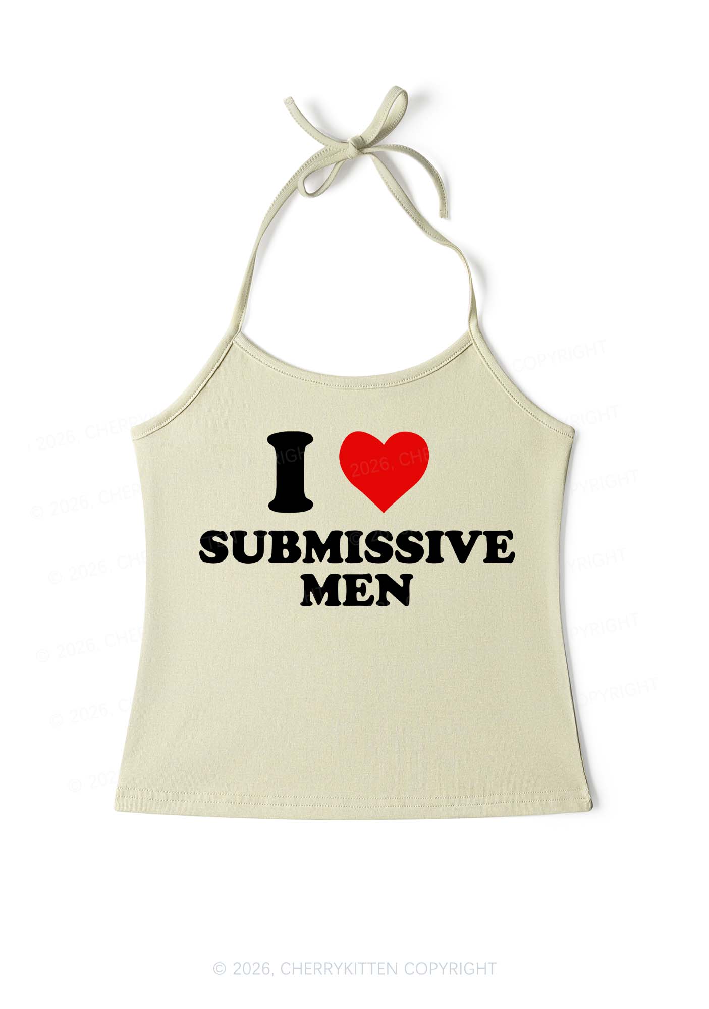 I Love S Men Y2K Halter Neck Cami Cherrykitten