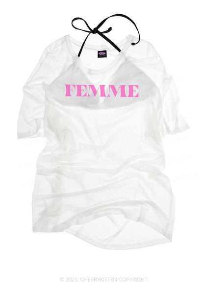 Femme Pride Y2K Sheer Boyfriend Tee Cherrykitten