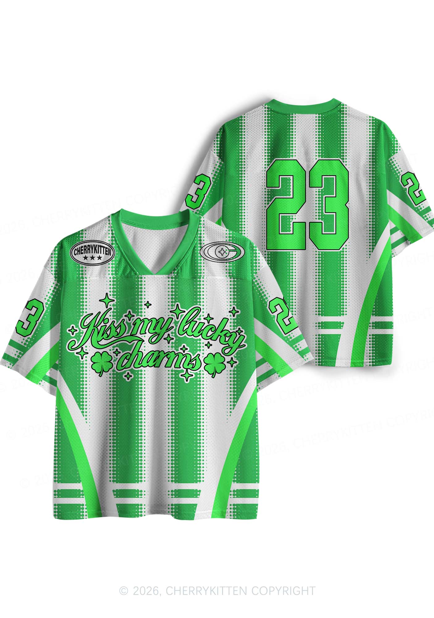 Custom Kiss My Lucky Charms St Patricks Y2K Sport Jersey Shirts Cherrykitten