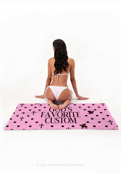 Gods Favorite Custom Y2K Beach Towel Cherrykitten
