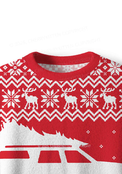 Hit Him Y2K Christmas Knit Sweatshirt Cherrykitten