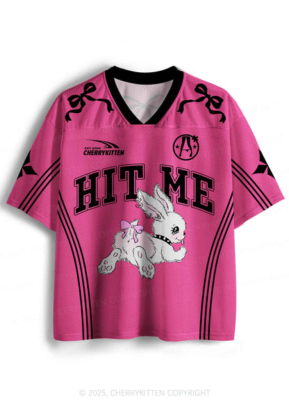 Custom Hit Me White Bunny Y2K Sport Jersey Shirts Cherrykitten