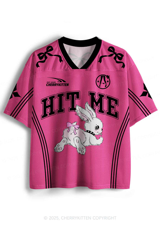 Custom Hit Me White Bunny Y2K Sport Jersey Shirts Cherrykitten