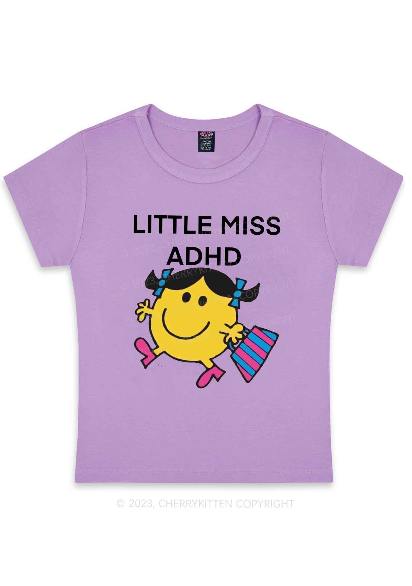 Little Miss ADHD Y2K Baby Tee Cherrykitten