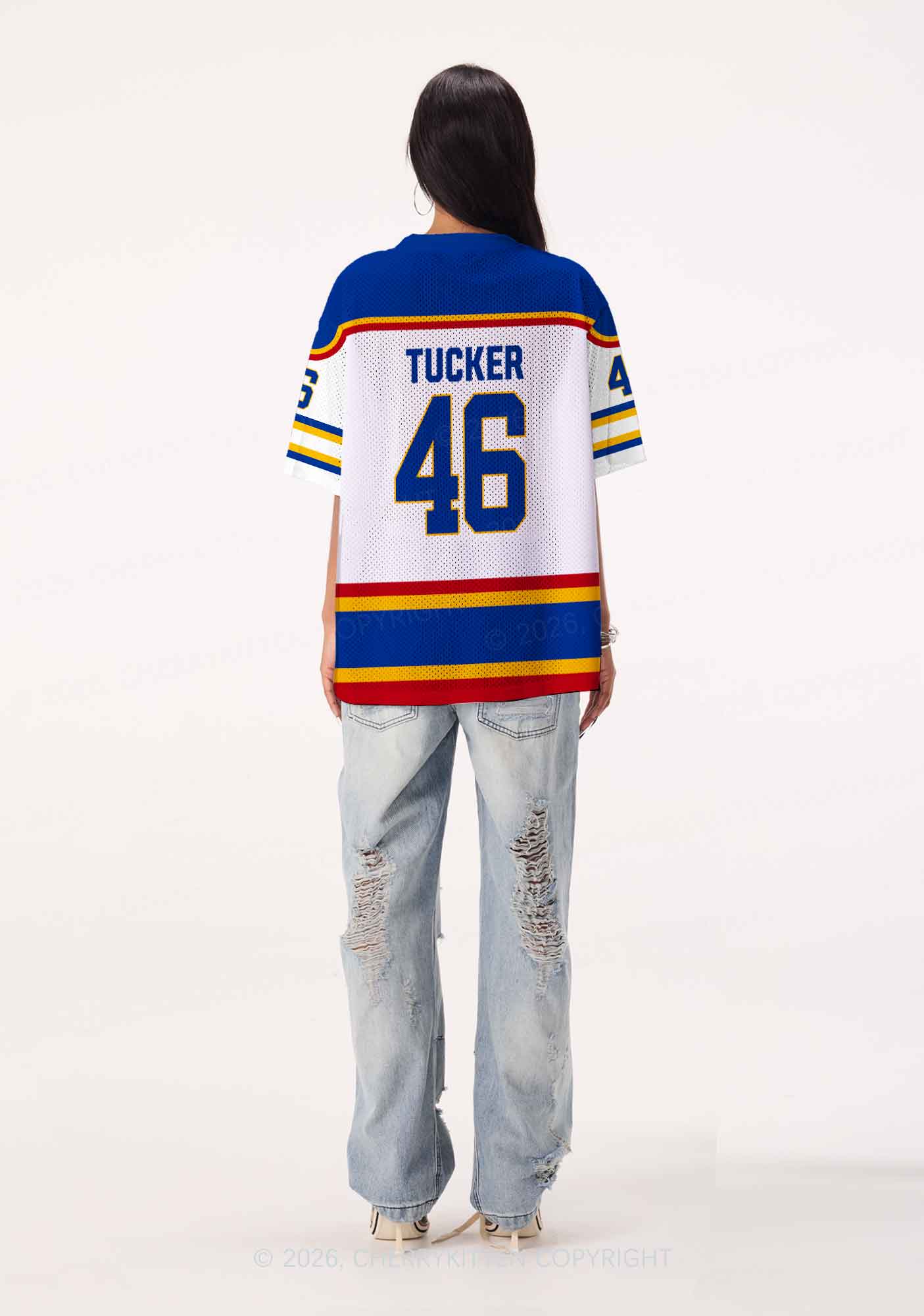 Retro White Hockey Team JT Y2K Sport Jersey Shirts Cherrykitten