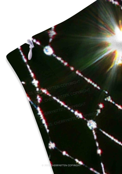 Dew Web Y2K Print Mini Skirt Cherrykitten