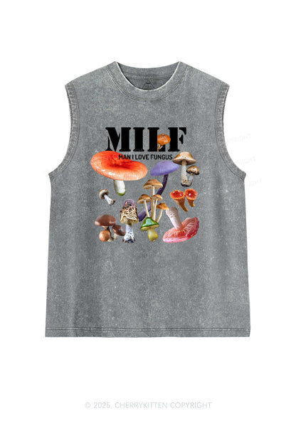 Man I Love Fungus Y2K Washed Muscle Tank Cherrykitten