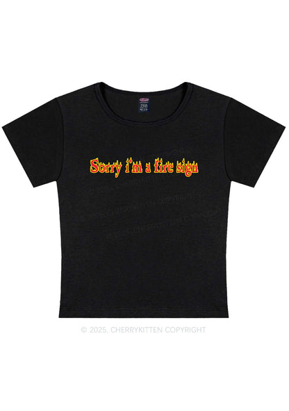 Fire Sign Y2K Baby Tee Cherrykitten