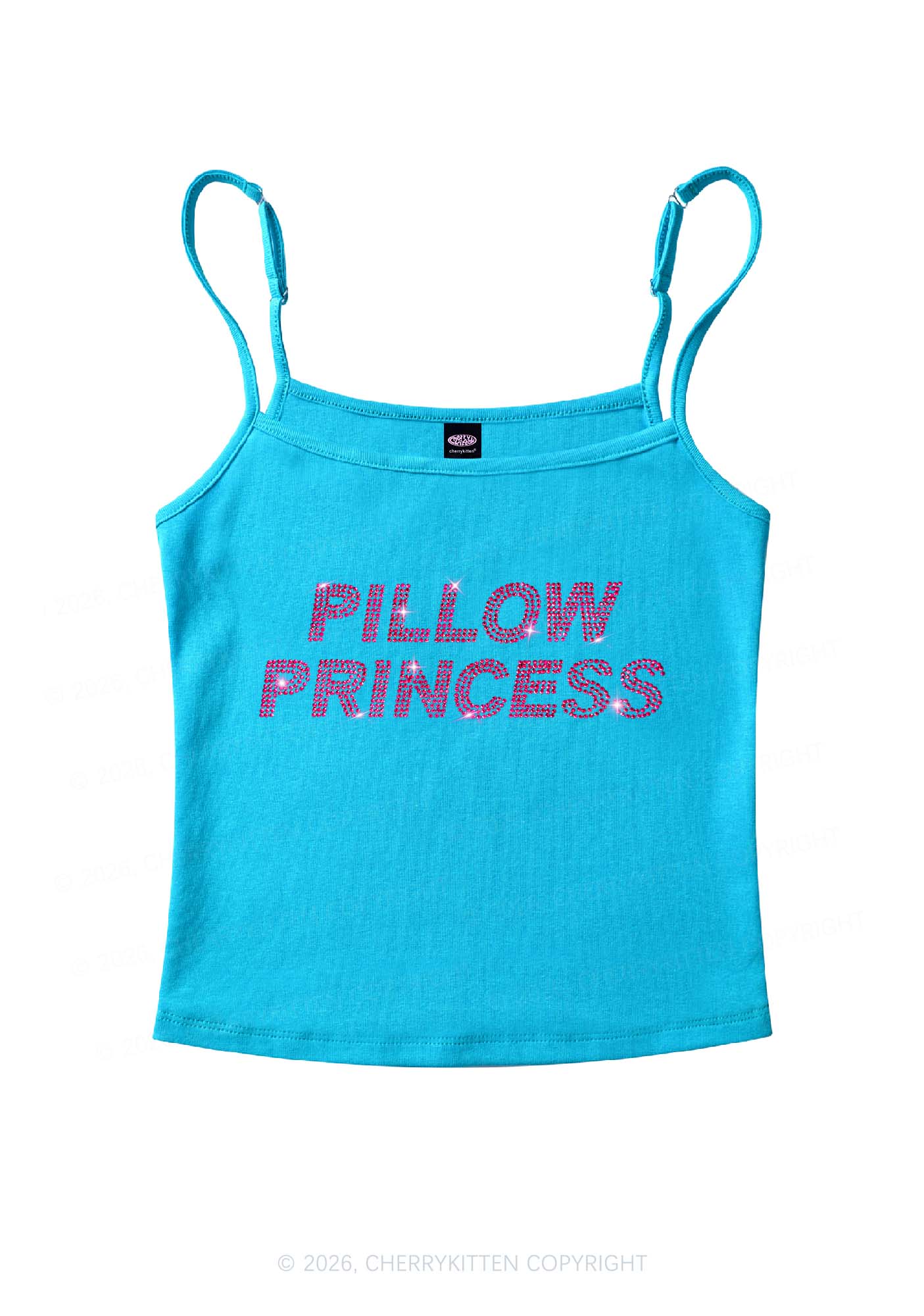 Rhinestone Pillow Princess Y2K Spaghetti Strap Cami Cherrykitten
