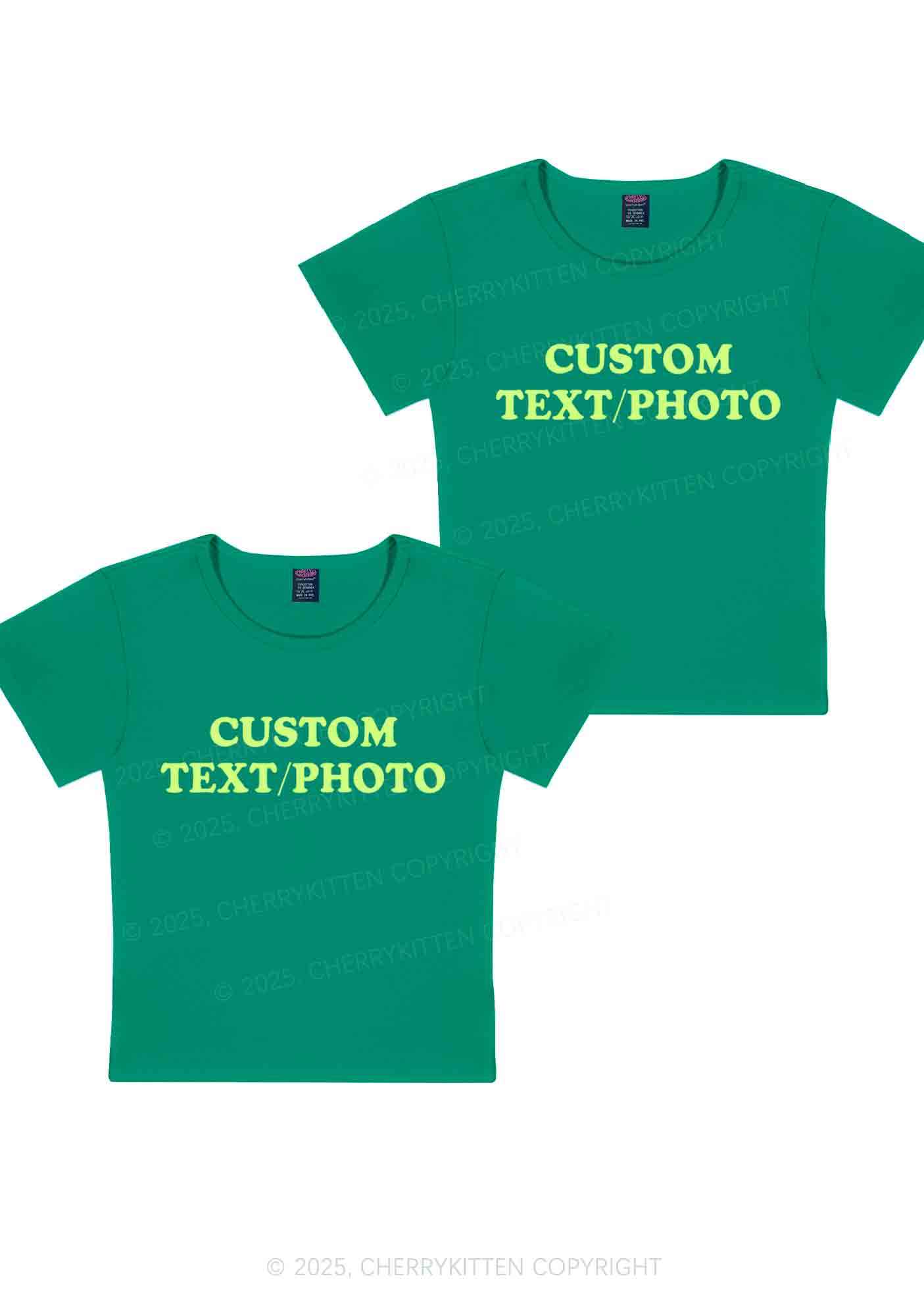 Custom Text Y2K Valentine's Day Baby Tee Cherrykitten