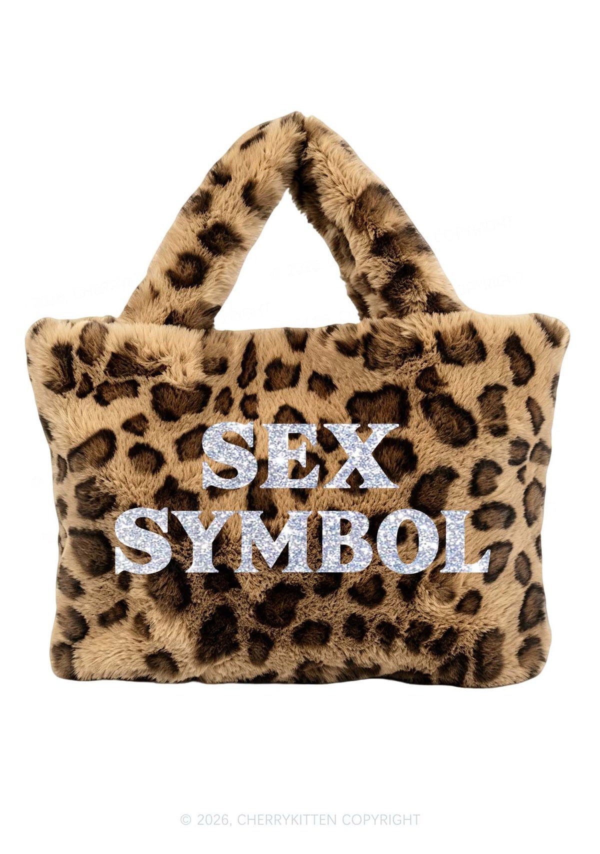 Glitter Sx Symbol Y2K Plush Leopard Handbag Cherrykitten