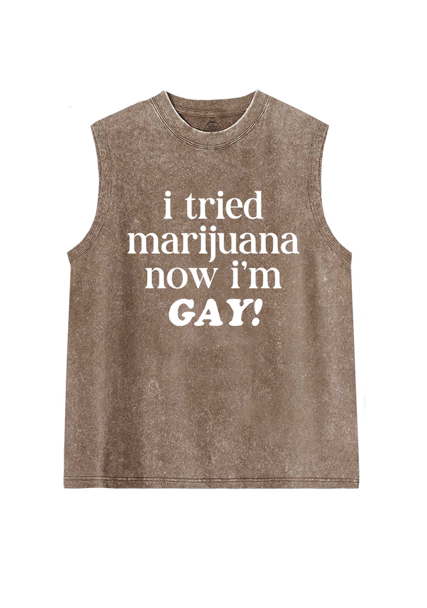 Now Im Gay Pride Y2K Washed Muscle Tank Cherrykitten