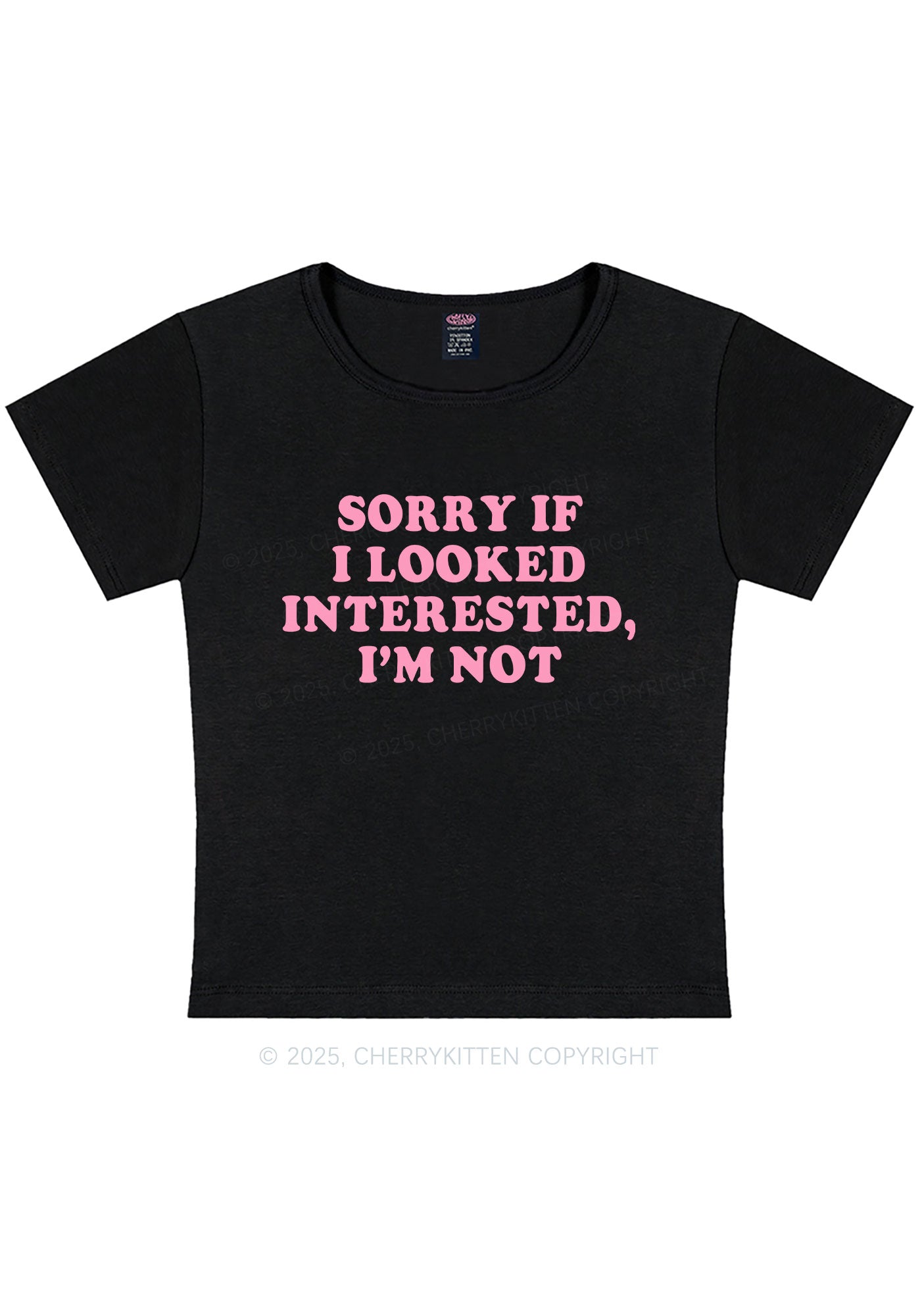 Curvy Sorry If I Looked Y2K Baby Tee Cherrykitten