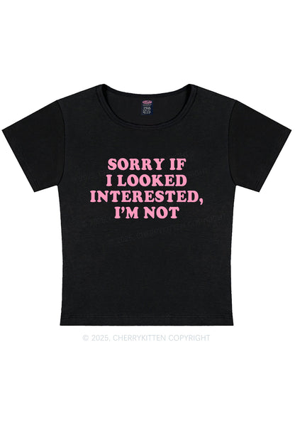 Curvy Sorry If I Looked Y2K Baby Tee Cherrykitten
