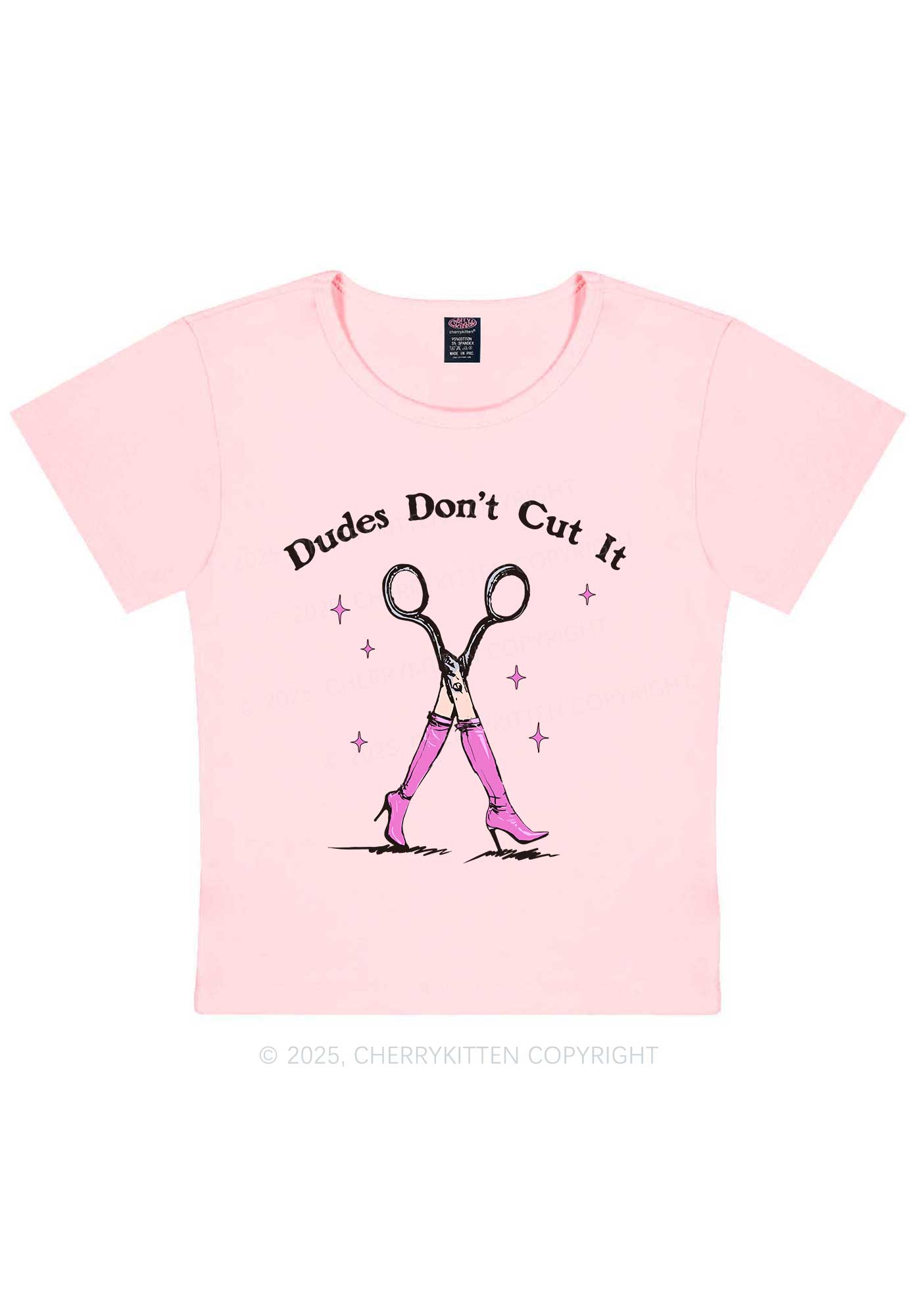 Dudes Dont Cut It Y2K Baby Tee Cherrykitten