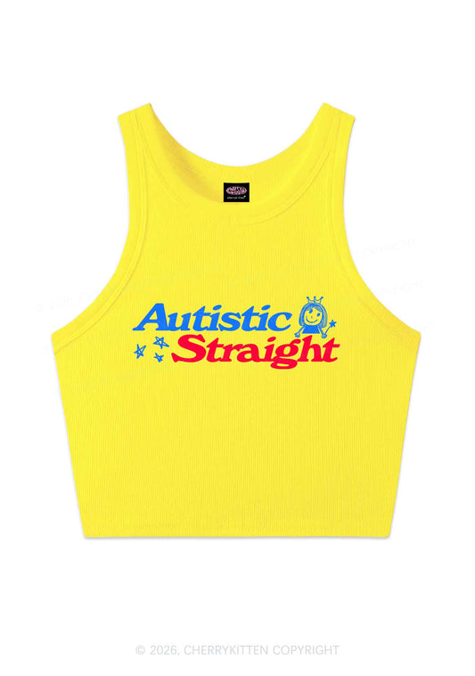 Autistic Straight Pride Y2K Crop Tank Top Cherrykitten