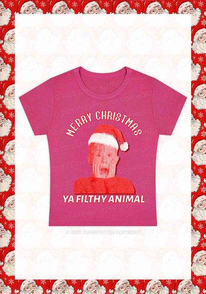 Merry Christmas Screaming Boy Y2K Baby Tee Cherrykitten