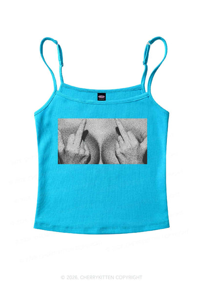 Middle Finger Bxxbs Y2K Spaghetti Strap Cami Cherrykitten