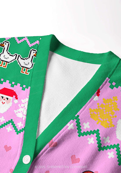 Im Not Going Goose Y2K Christmas Cardigan Knit Sweatshirt Cherrykitten