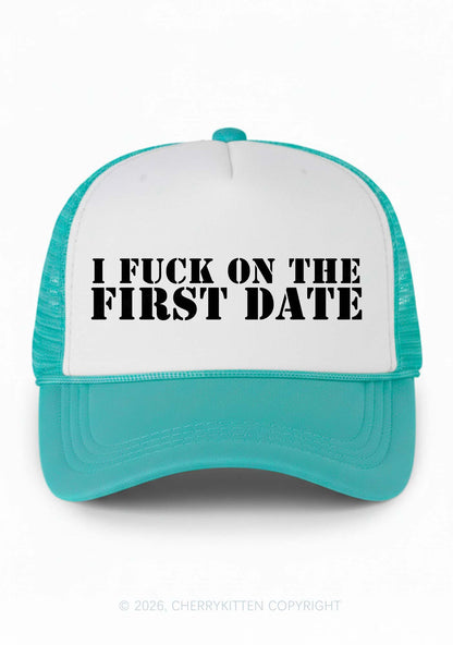 Fxxk On First Date Y2K Colorblock Trucker Hat Cherrykitten