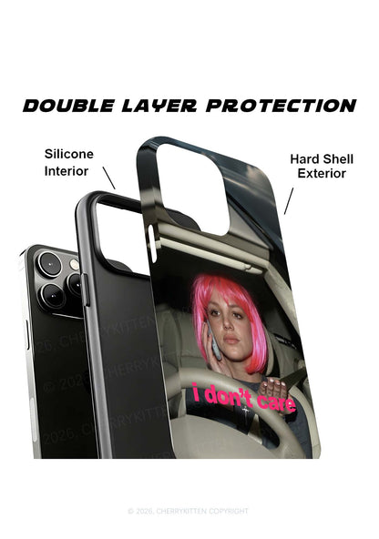 I Dont Care Pink Bob Wig Woman Y2K Phone Case Cherrykitten