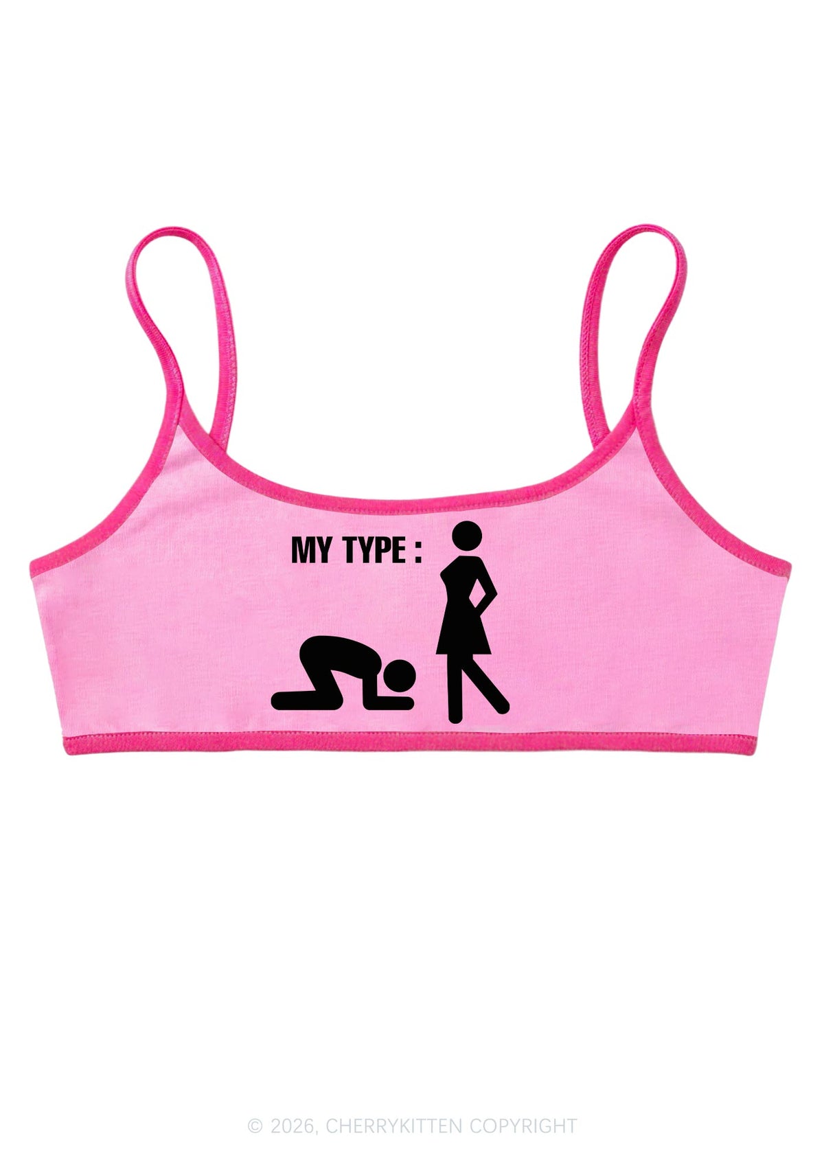 My Type Kneeling Male Y2K Super Crop Cami Cherrykitten