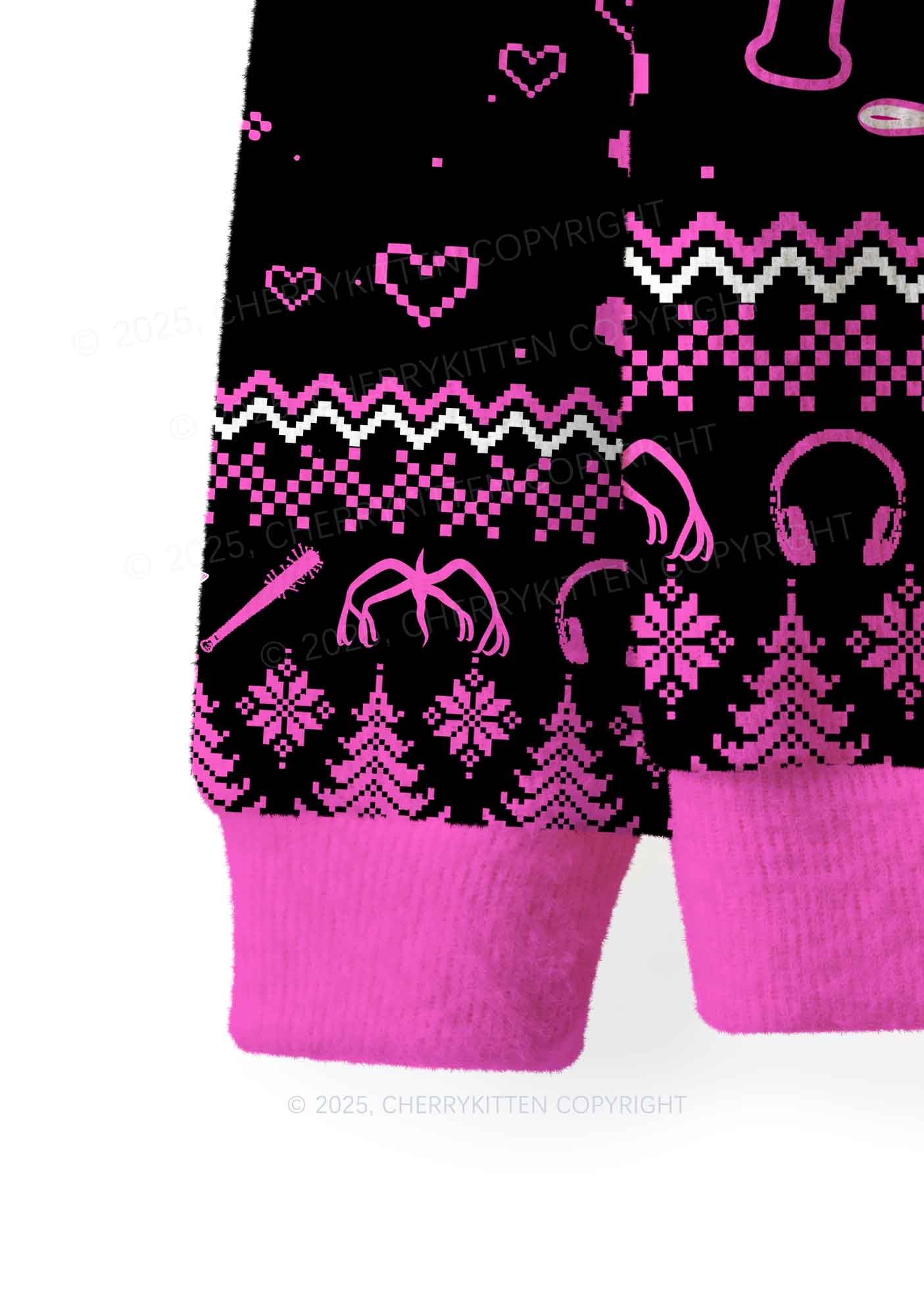 Daddy I Love Him Y2K Christmas Knit Sweatshirt Cherrykitten