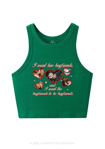 I Want Two Boyfriends HR Y2K Crop Tank Top Cherrykitten