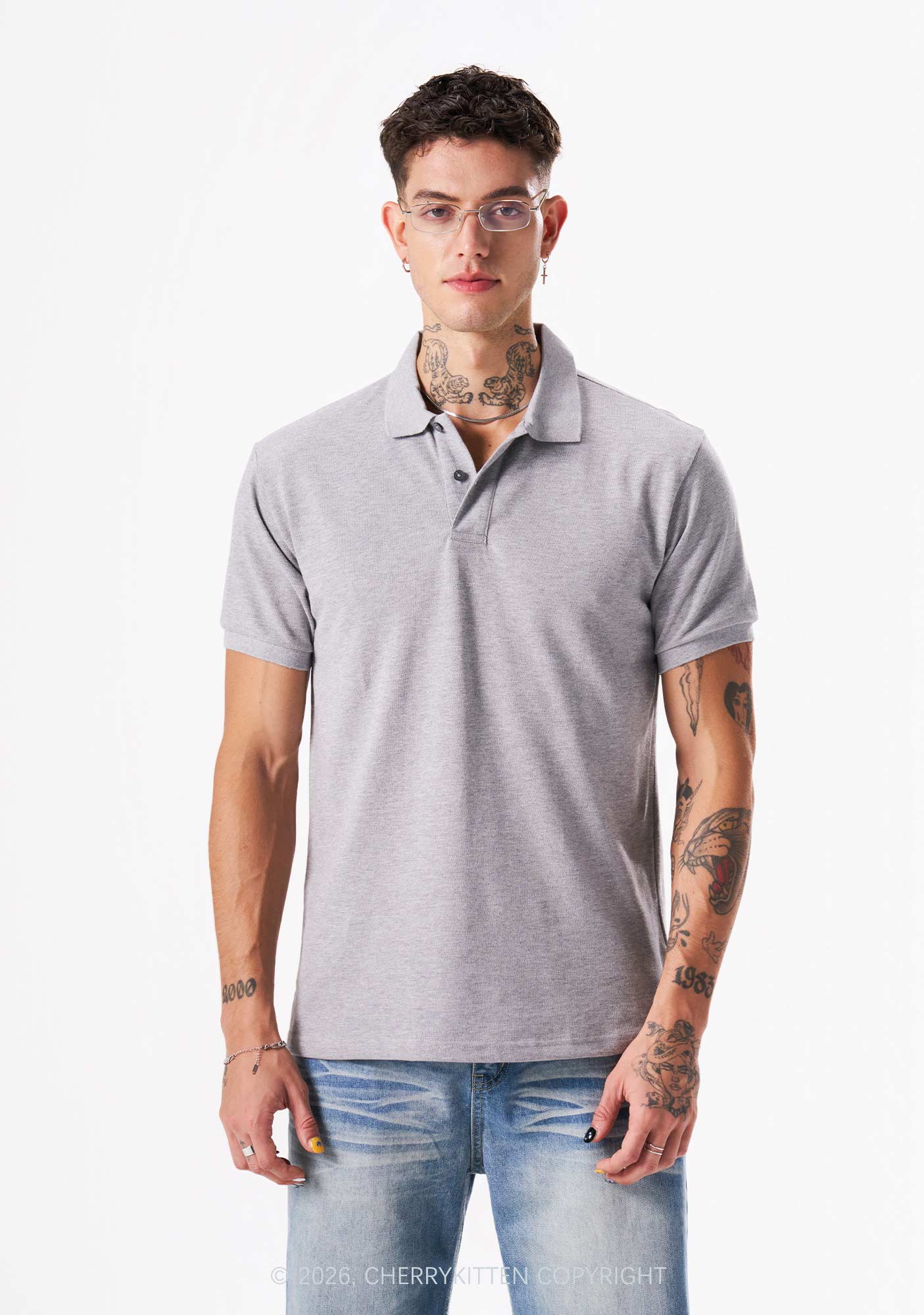 Plain Y2K Polo Shirts Cherrykitten