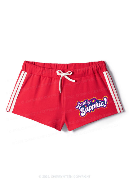 Totally Sapphic Pride Y2K Drawstring Mini Shorts Cherrykitten