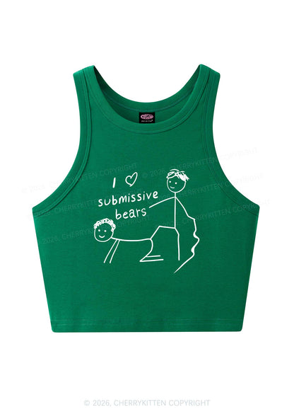I Love S Bears Y2K Crop Tank Top Cherrykitten