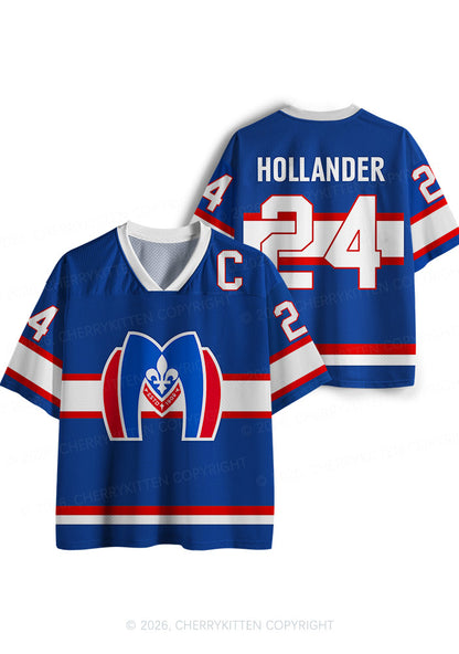 Blue Hockey HR Y2K Sport Jersey Shirts Cherrykitten