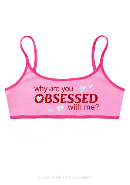 Glitter Obsessed With Me Y2K Super Crop Cami Cherrykitten