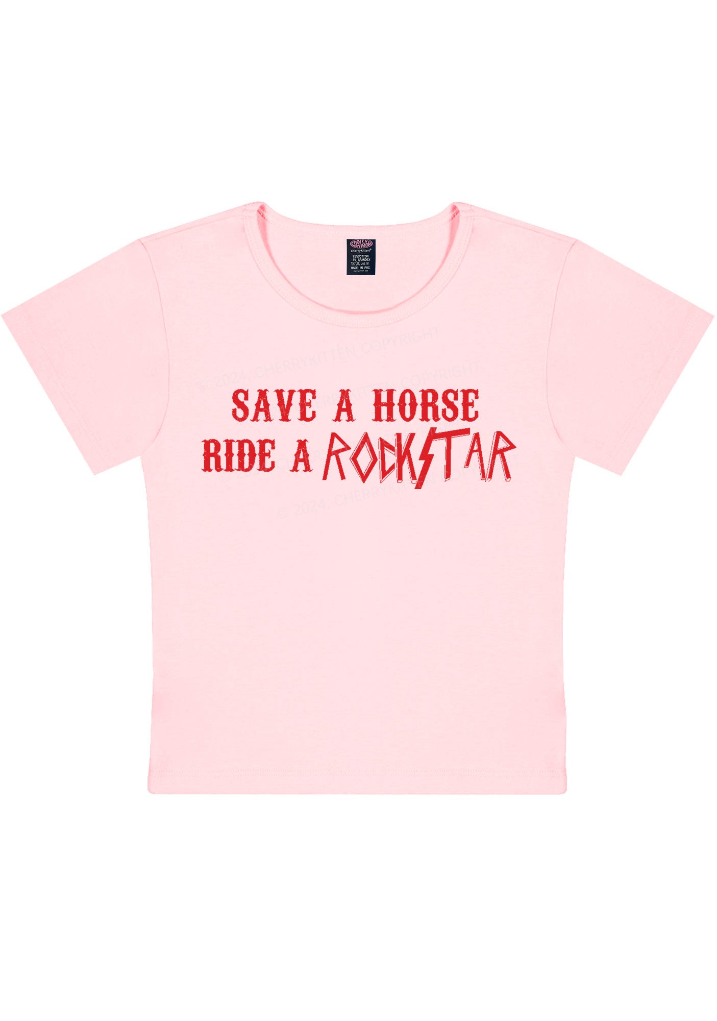Ride A Rockstar Y2K Baby Tee Cherrykitten