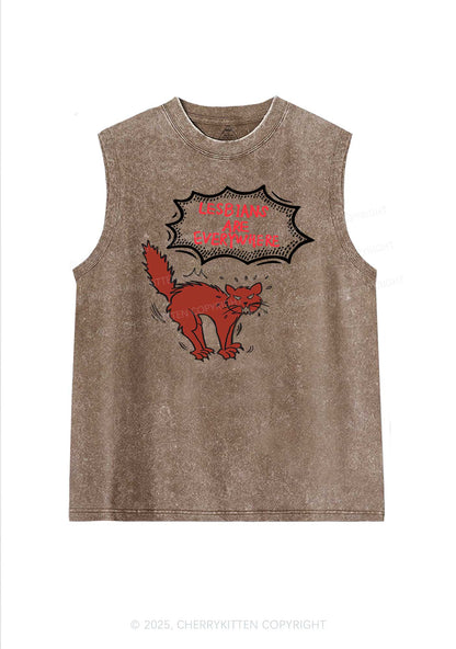 Lesbians Are Everywhere Pride Y2K Washed Muscle Tank Cherrykitten