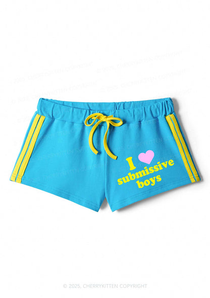 I Love S Boys Y2K Drawstring Mini Shorts Cherrykitten