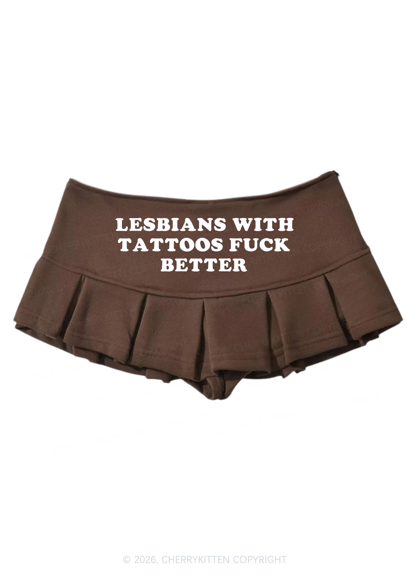 Lesbians With Tattoos Pride Y2K Mini Pleated Skirts Cherrykitten