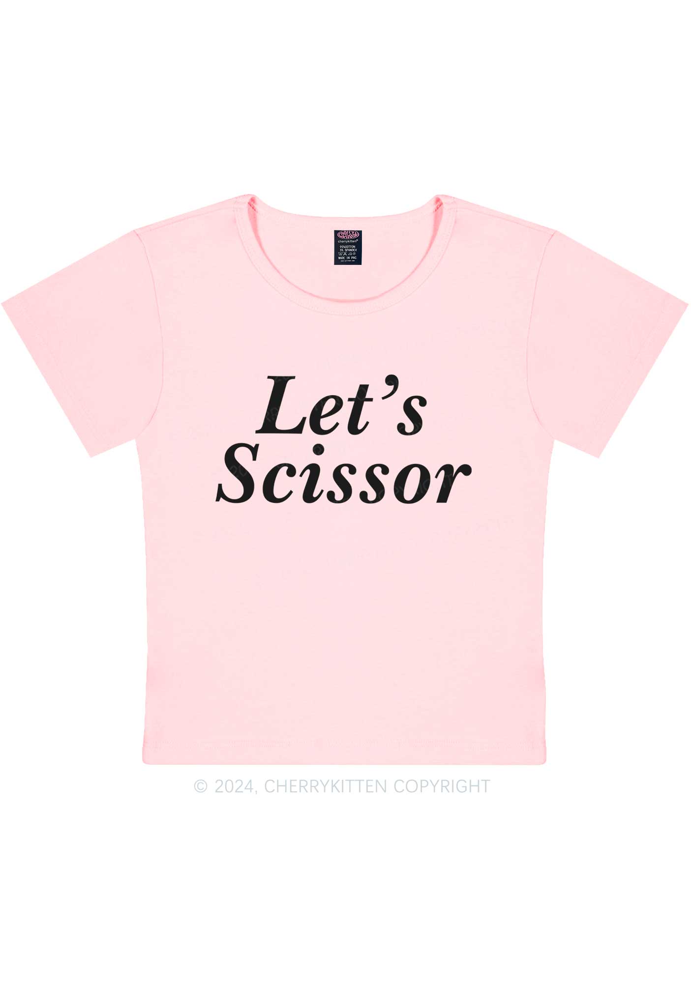 Lets Scissor Y2K Baby Tee Cherrykitten