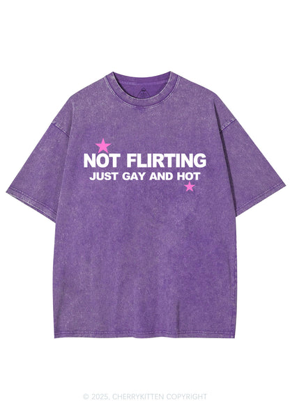 Not Flirting Y2K Shirts Washed Tee Cherrykitten