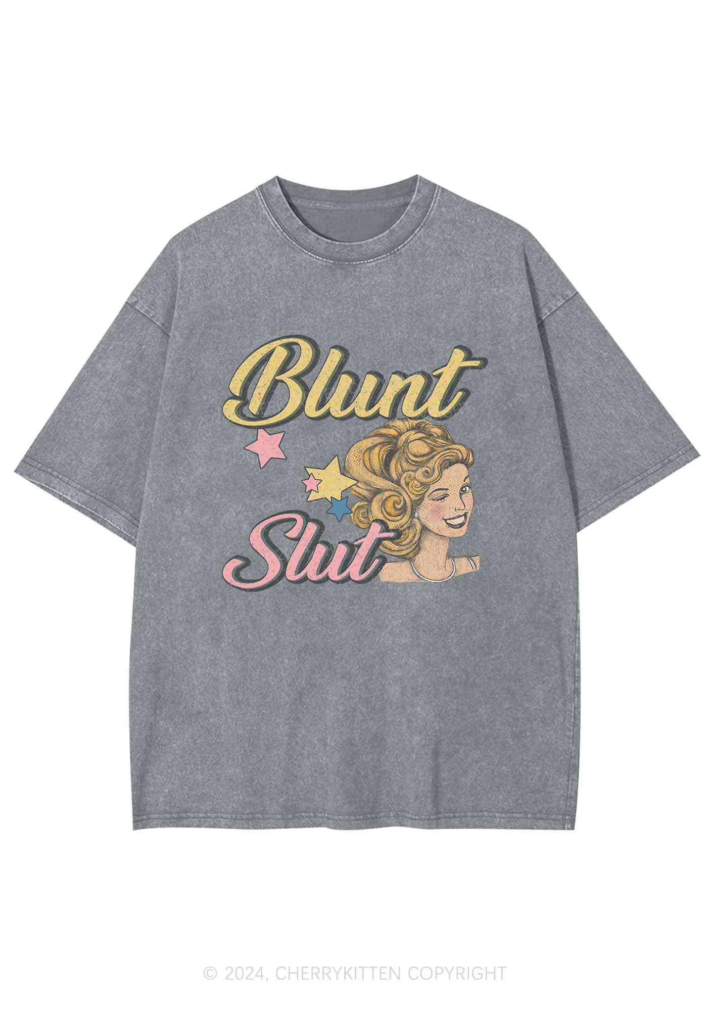 Blunt Slxt Y2K Washed Tee Cherrykitten
