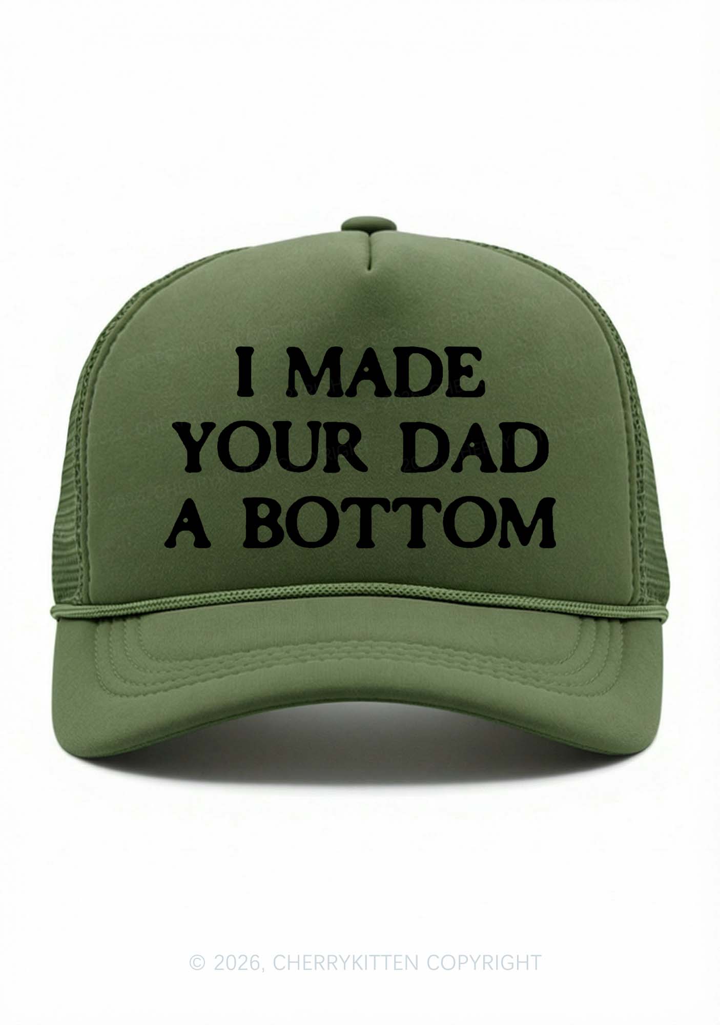 Made Your Dad A Bottom Pride Y2K Trucker Hat Cherrykitten