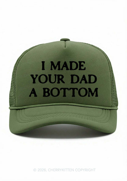 Made Your Dad A Bottom Pride Y2K Trucker Hat Cherrykitten