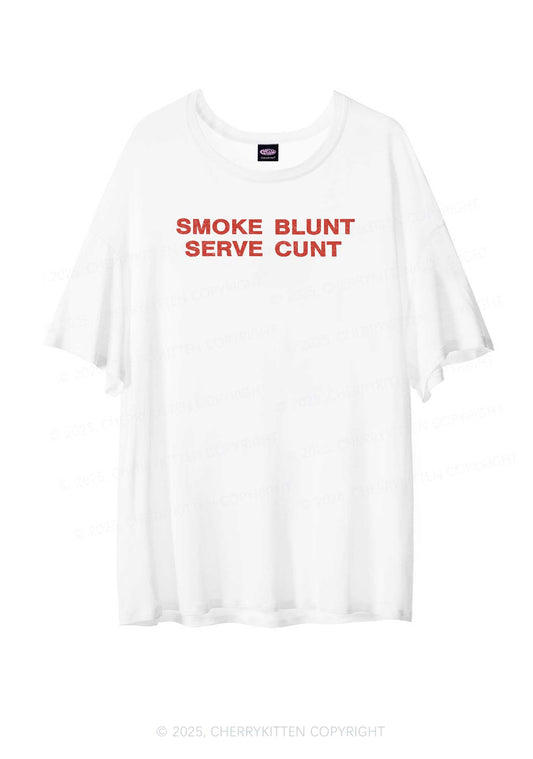 Smoke Blunt Y2K Sheer Boyfriend Tee Cherrykitten